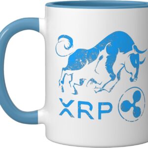 Ripple XRP Crypto BULLRUN! HODL XRP Altcoin Millionaire Ceramic Mug, Blue/White Ripple XRP Crypto BULLRUN! HODL XRP Altcoin Millionaire Ceramic Mug, Blue/White
