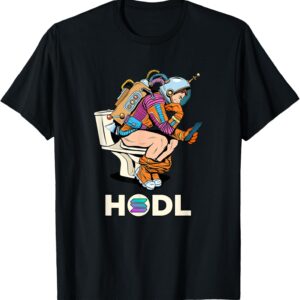 Cryptocurrency Talk Solana HODL Space Man On Toilet Merch T-Shirt Cryptocurrency Talk Solana HODL Space Man On Toilet Merch T-Shirt